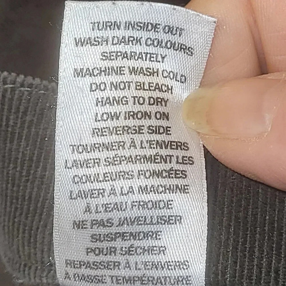 Northern Reflections Essential Charcoal Black Velour Corduroy Pants 10 Petite - Picture 5 of 5